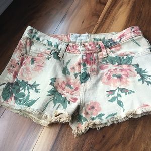 Current/Elliot Floral Denim Shorts